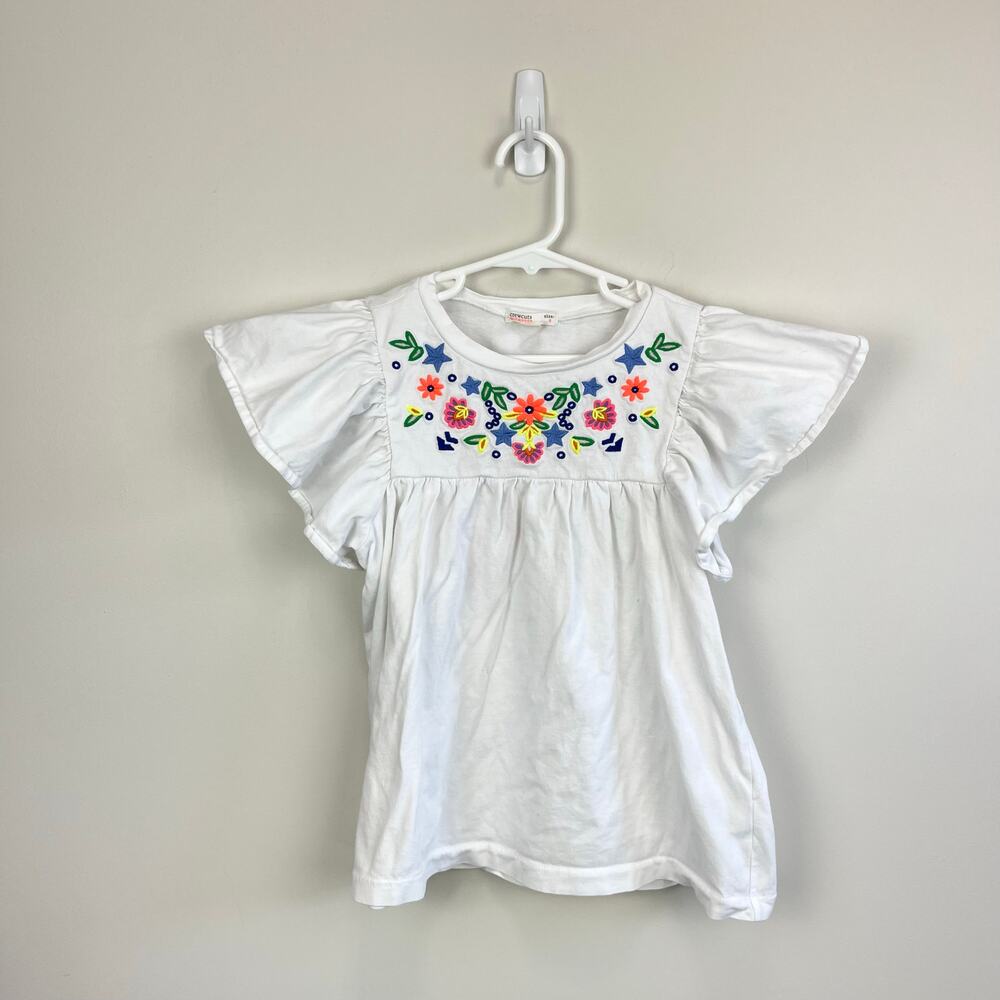 Crewcuts Everyday Embroidered Flutter Sleeve Top 8